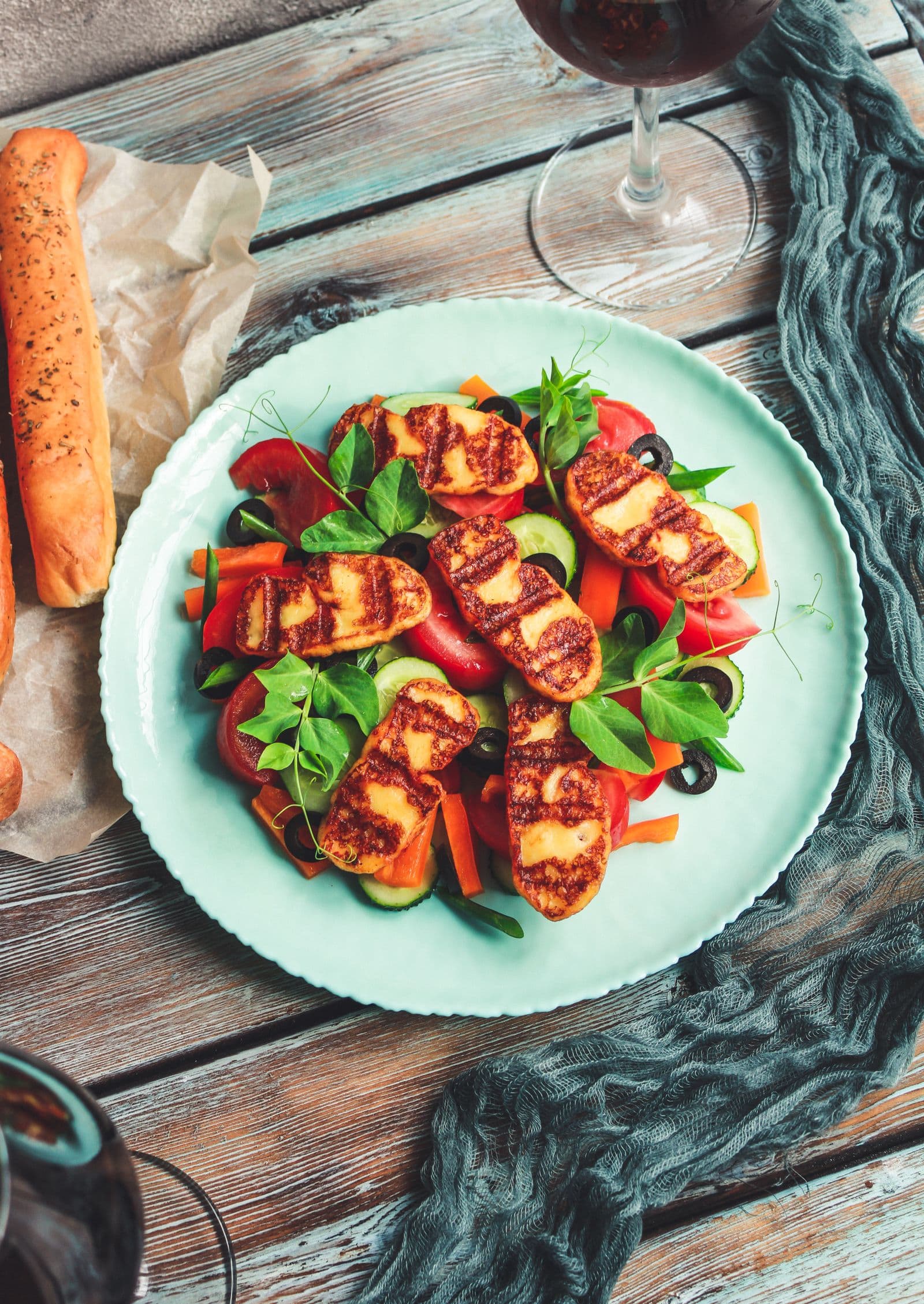 Halloumi and roast vegetable couscous