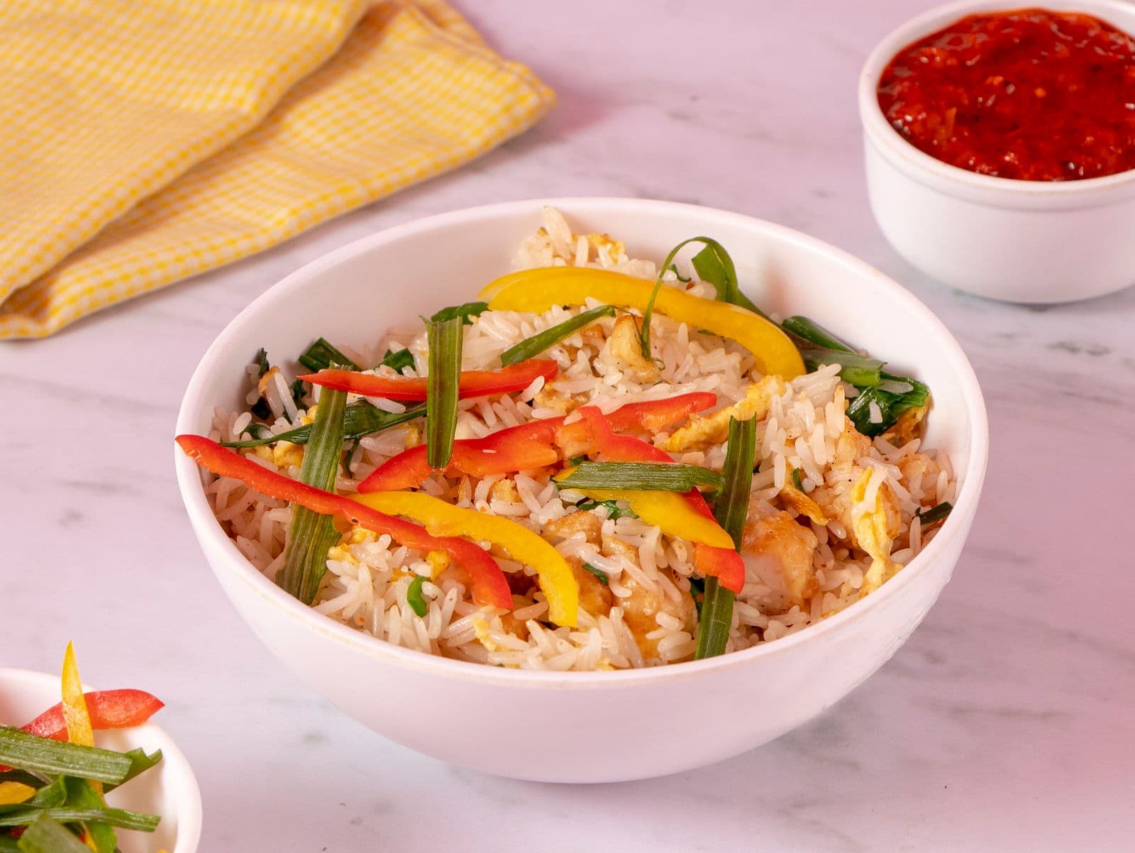 Chicken and vegetable fried rice