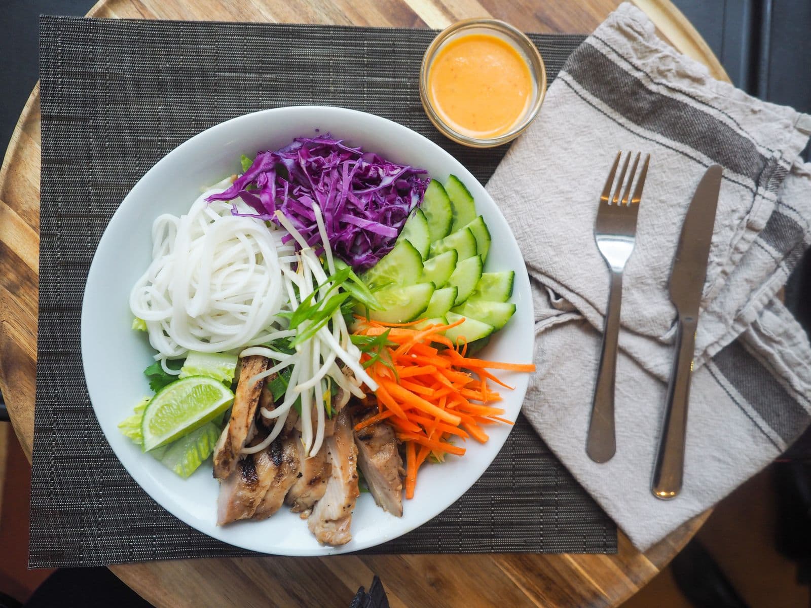 Vietnamese chicken vermicelli bowls