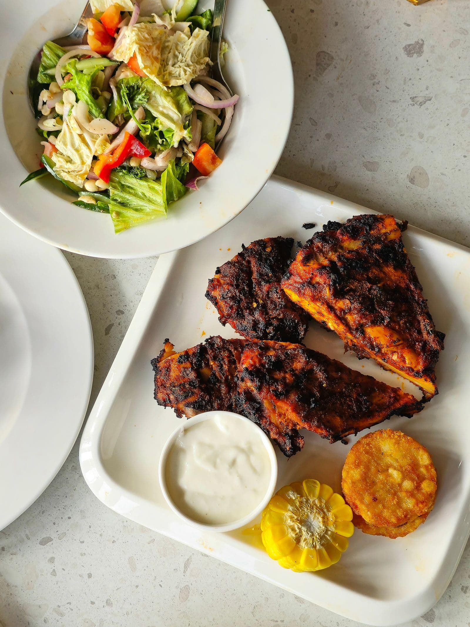 Peri-peri chicken with charred corn