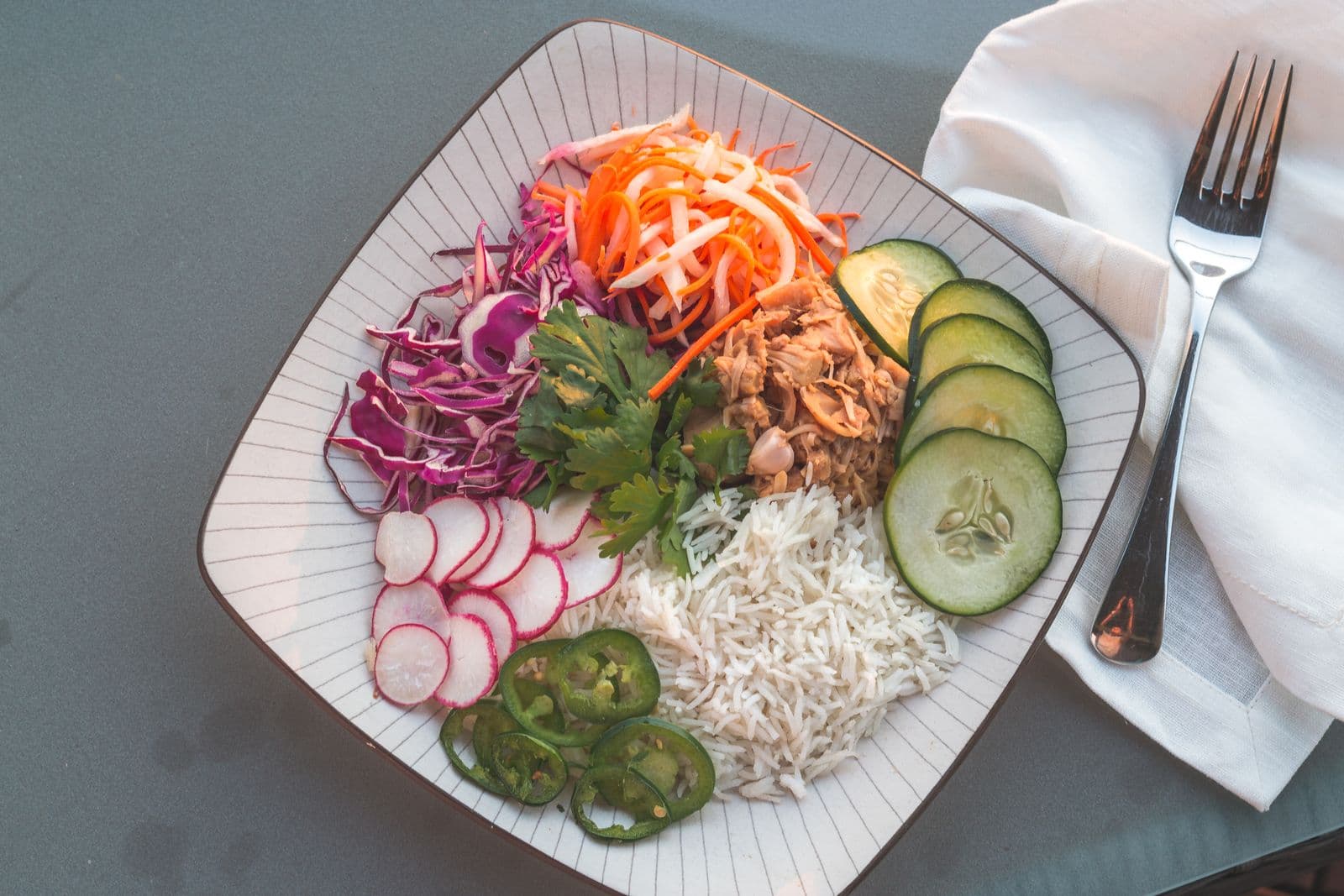 Japanese-style tuna rice bowls with soy-ginger dressing